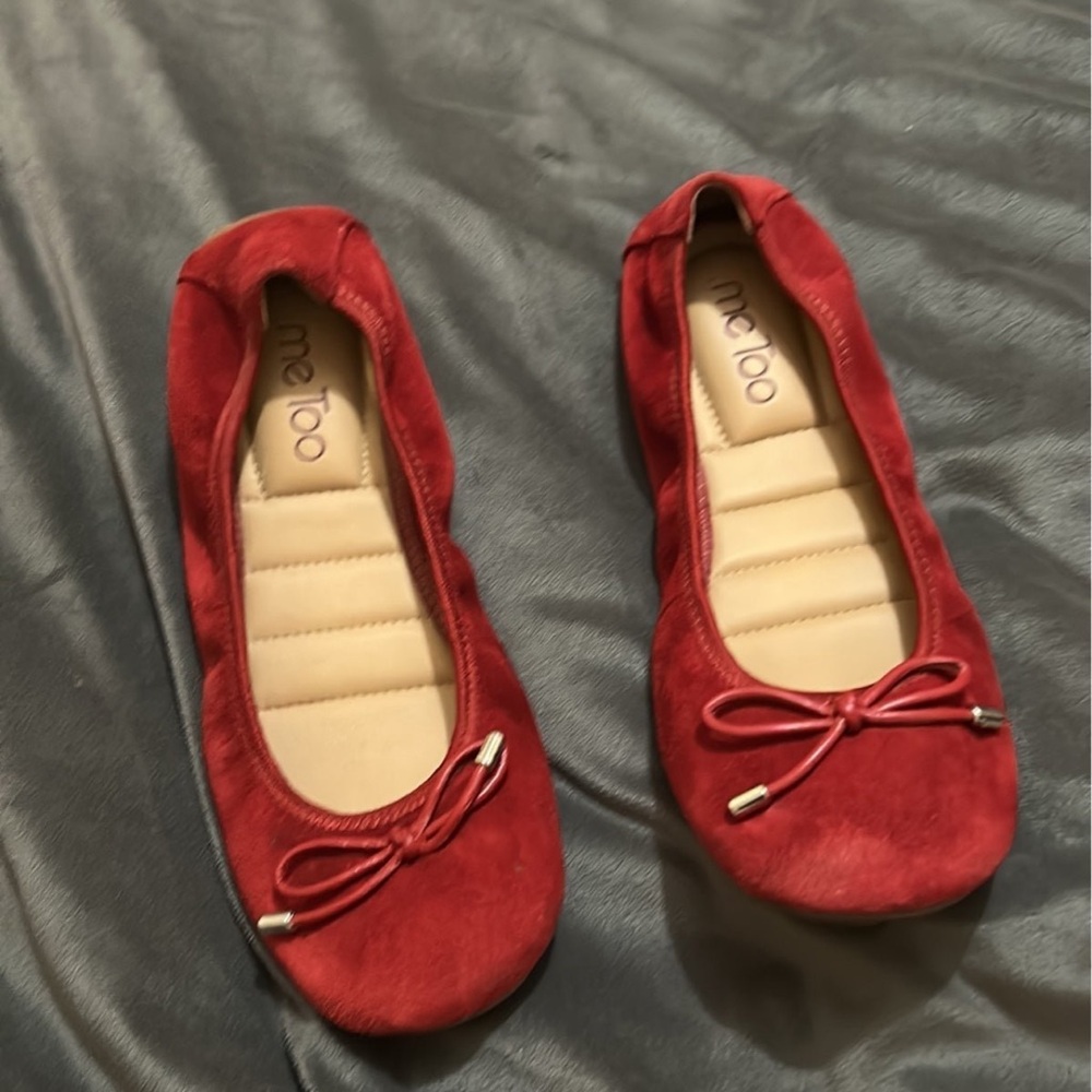Suede Red ballet flats